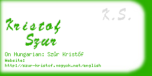 kristof szur business card
