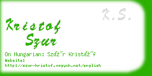 kristof szur business card